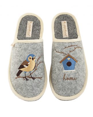 Filzpantoffeln Birdhome mausgrau
