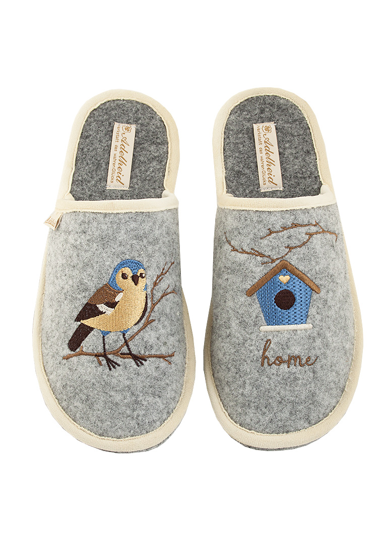 Filzpantoffeln Birdhome mausgrau