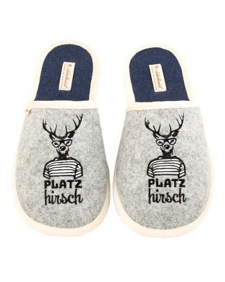 Filzpantoffeln Platzhirsch grau