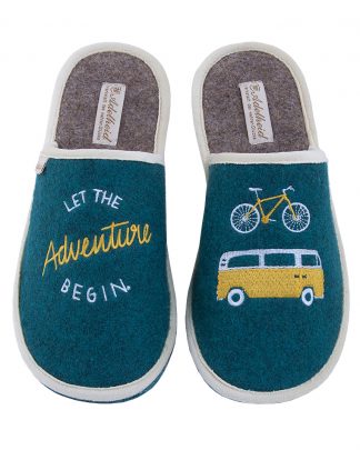 Filzpantoffeln Adventure petrol
