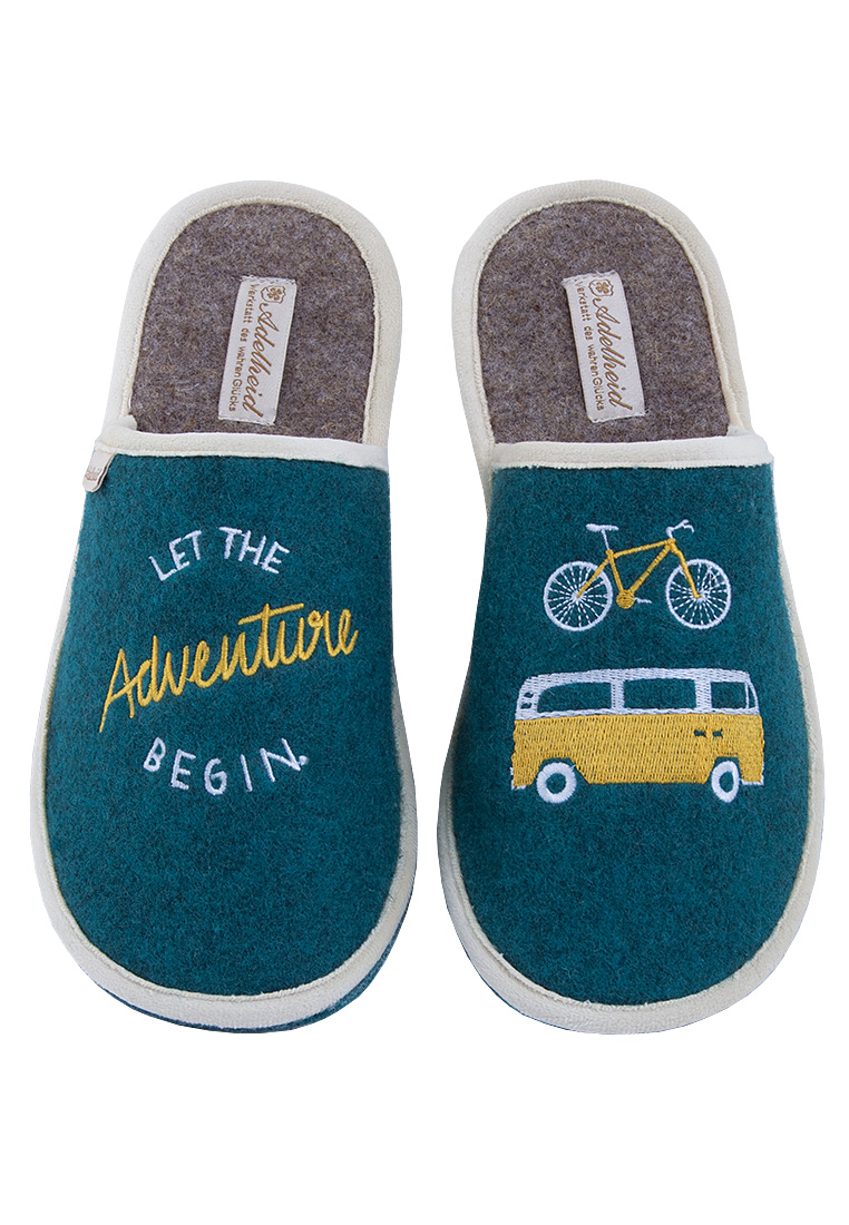 Filzpantoffeln Adventure petrol