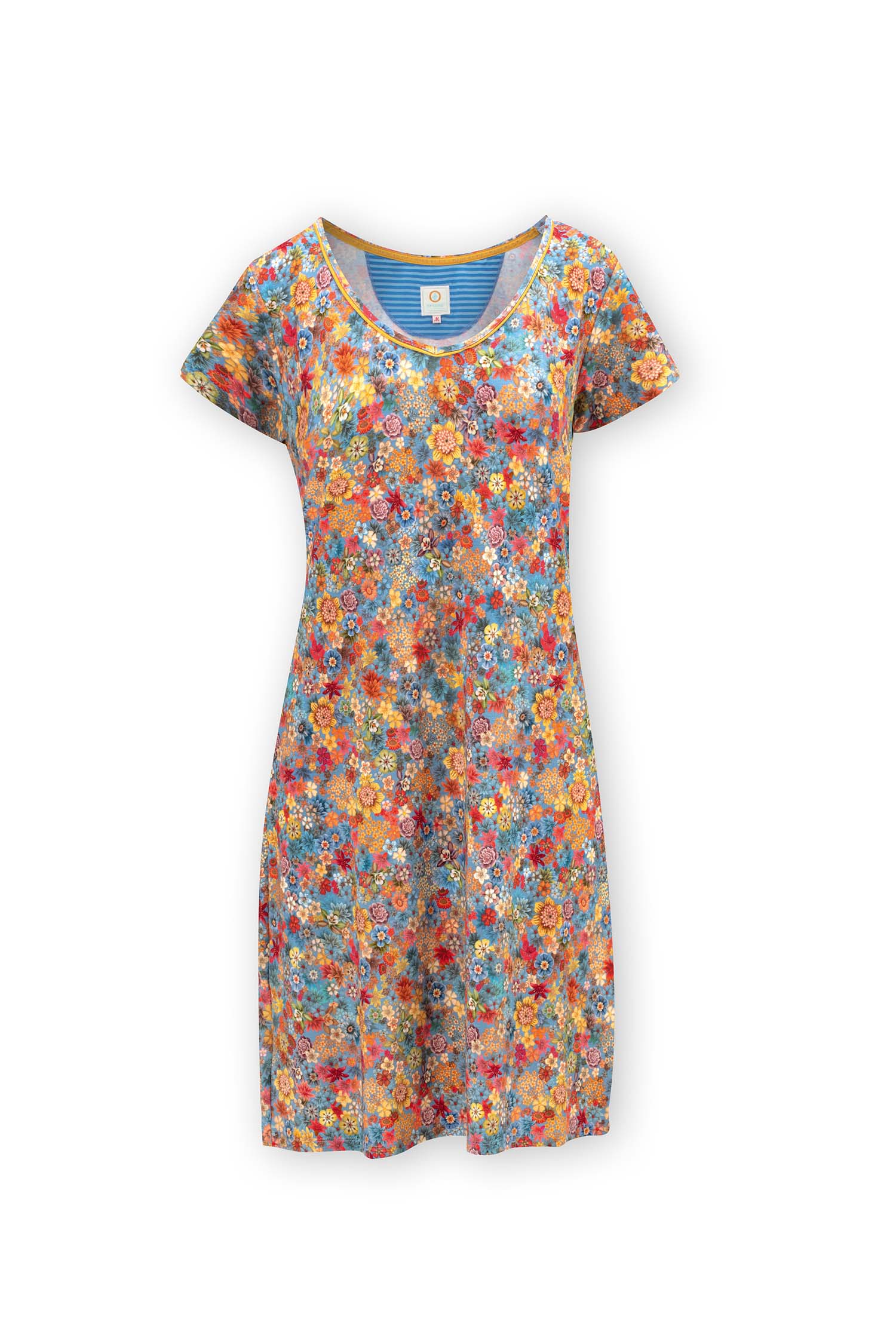 Djoy Short Sleeve Nightdress Tutti i Fiori Light Blue