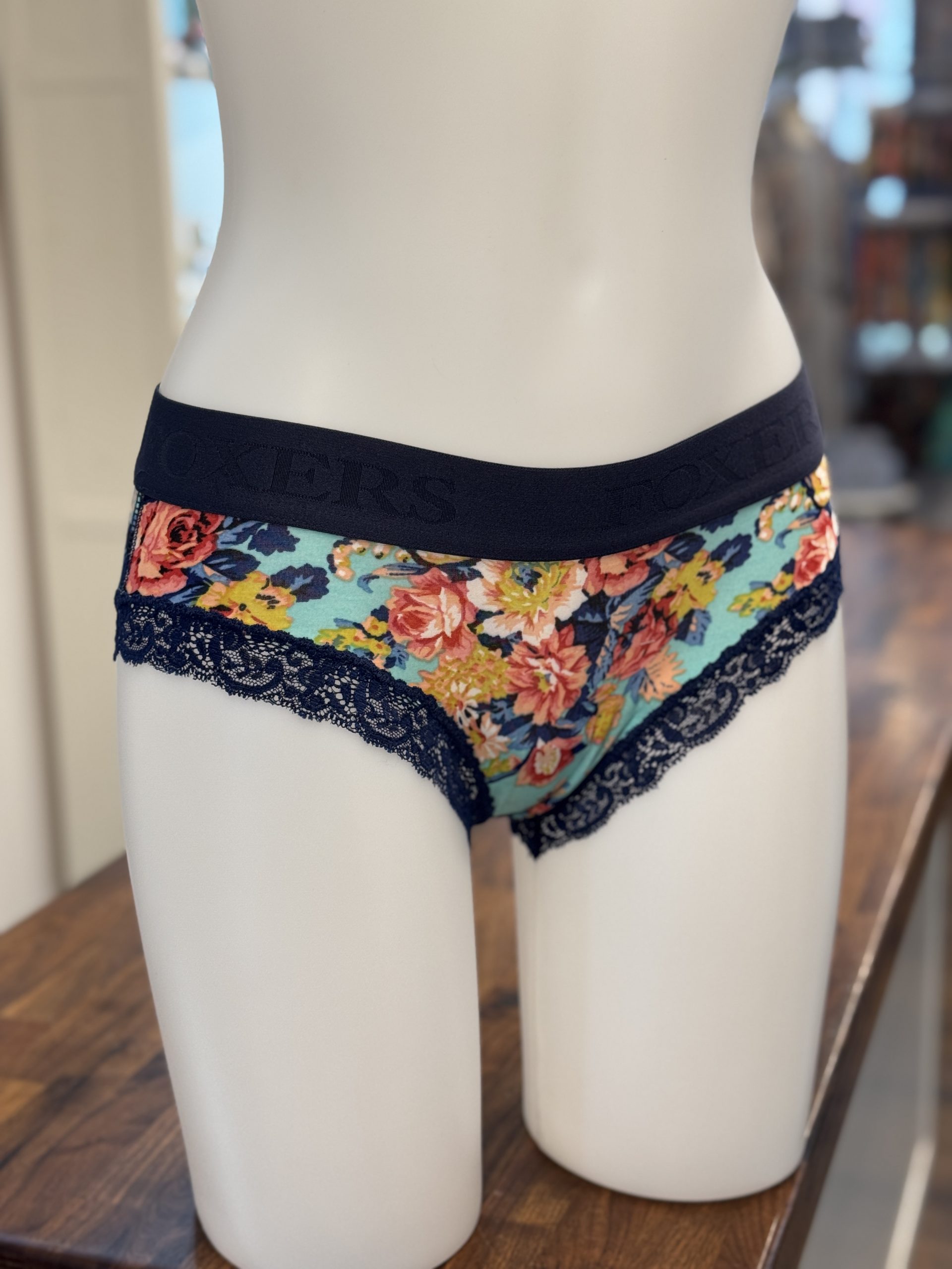Navy Logoband over Sea Floral