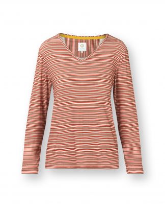 Trice Long Sleeve Top Kente Stripe Pink