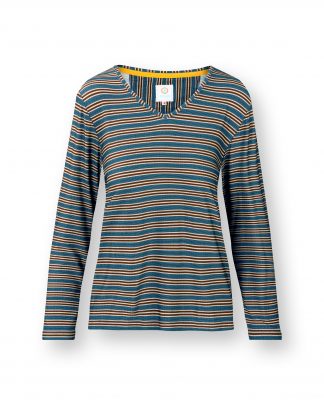 Trice Long Sleeve Top Kente Stripe Blue
