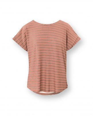 Tatum Short Sleeve Top Kente Stripe Pink