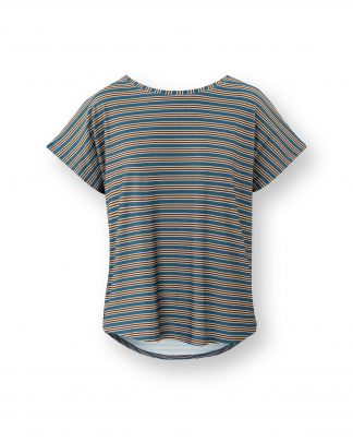 Tatum Short Sleeve Top Kente Stripe Blue