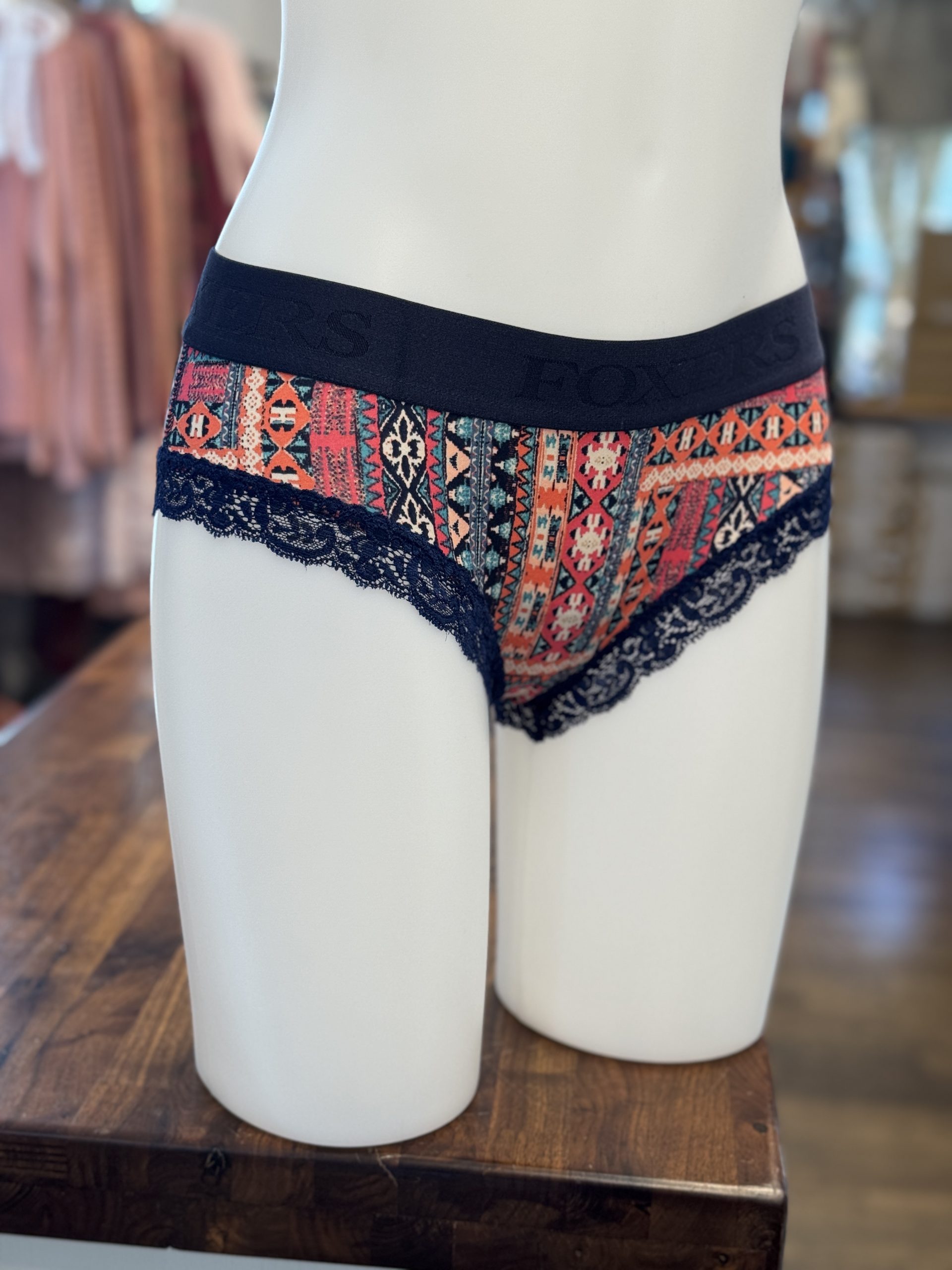 Navy Logoband over Aztec Holiday