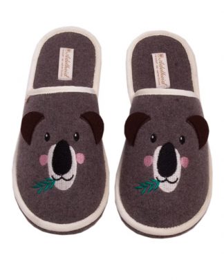 Filzpantoffeln Koala steingrau