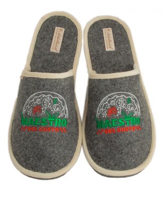 Filzpantoffeln Maestro del Gusto grau