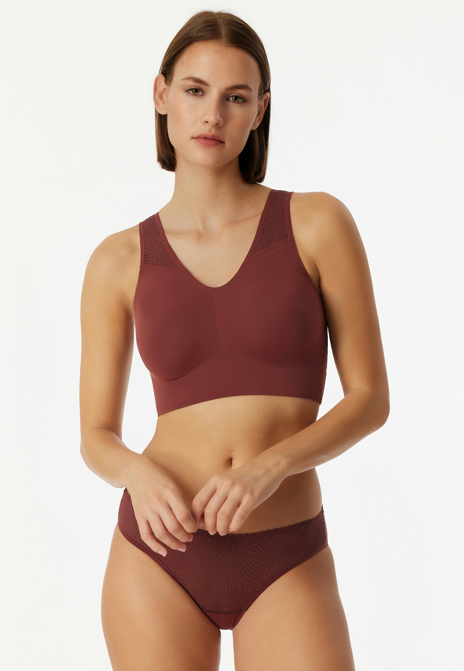 Bustier_Spitze mit Pads burgund – Bild 3