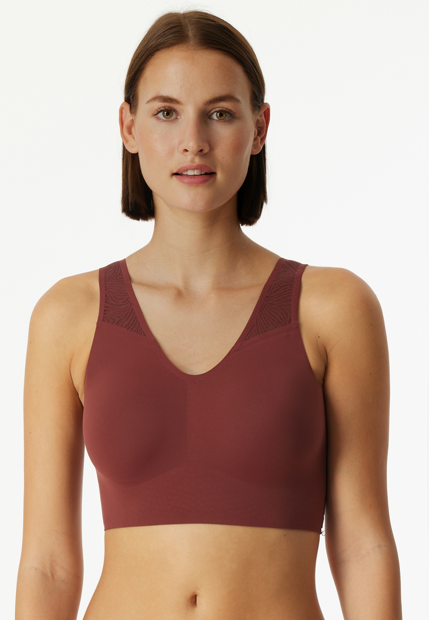 Bustier_Spitze mit Pads burgund