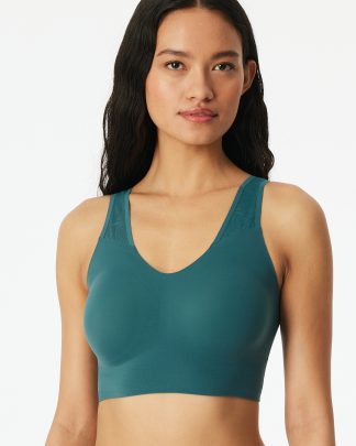 Bustier mit Pad und Spitze grün