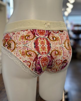 Ivory Logoband over Royal Paisley