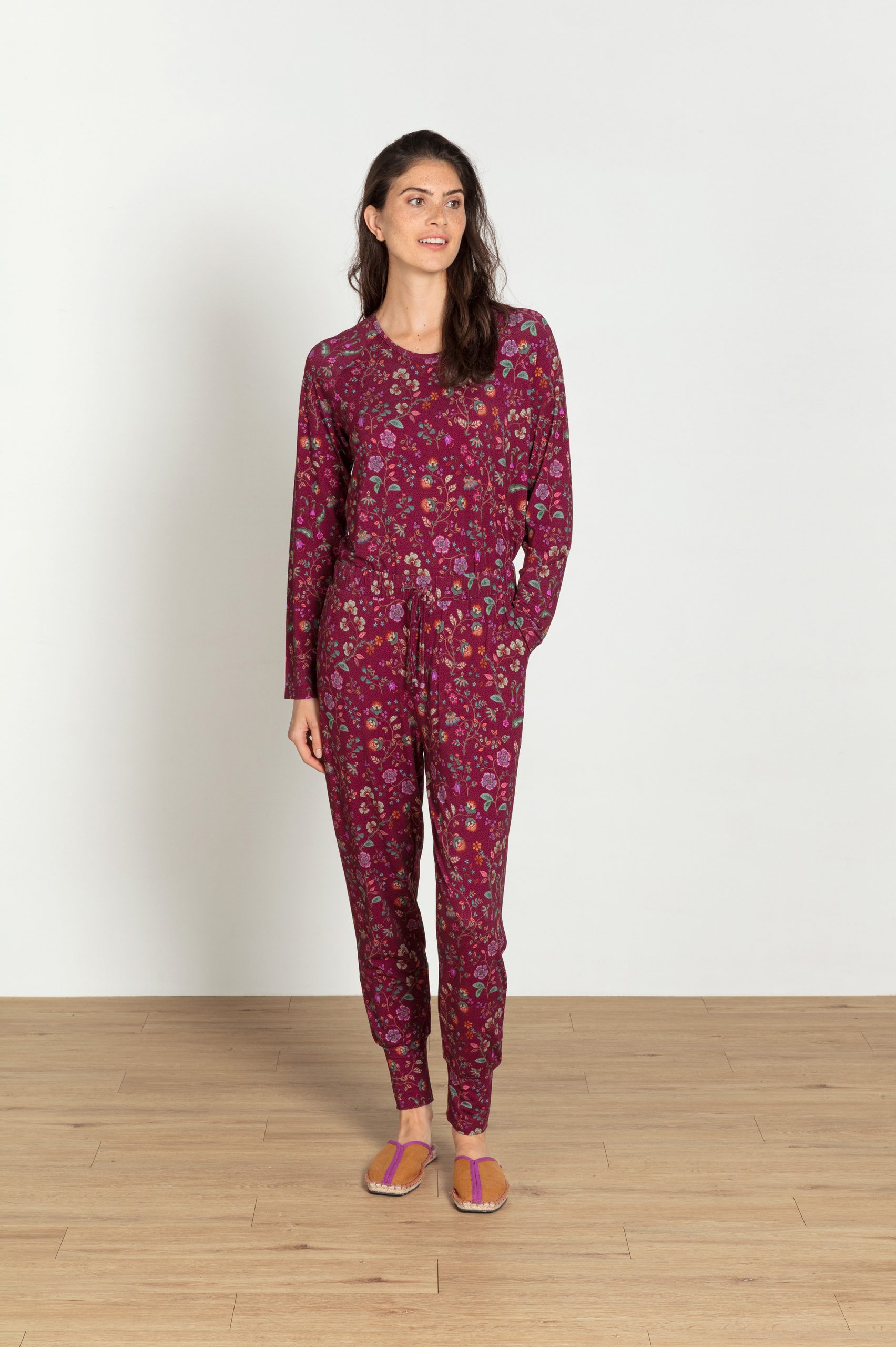 Bobien Long Trousers Flora Bangalore Dark Pink – Bild 2
