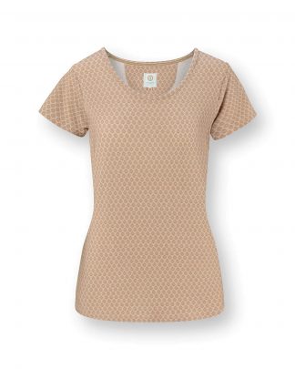 Tilly Short Sleeve Top Thousand Leaves Beige