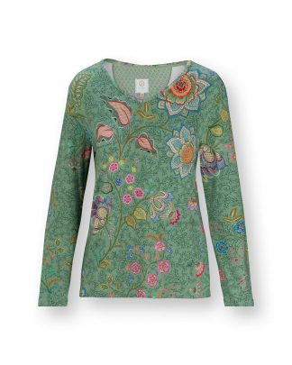 Trice Long Sleeve Top Mumbai Morning Green