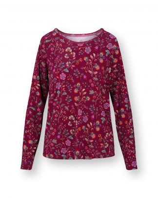 Tina Long Sleeve Top Flora Bangalore Dark Pink