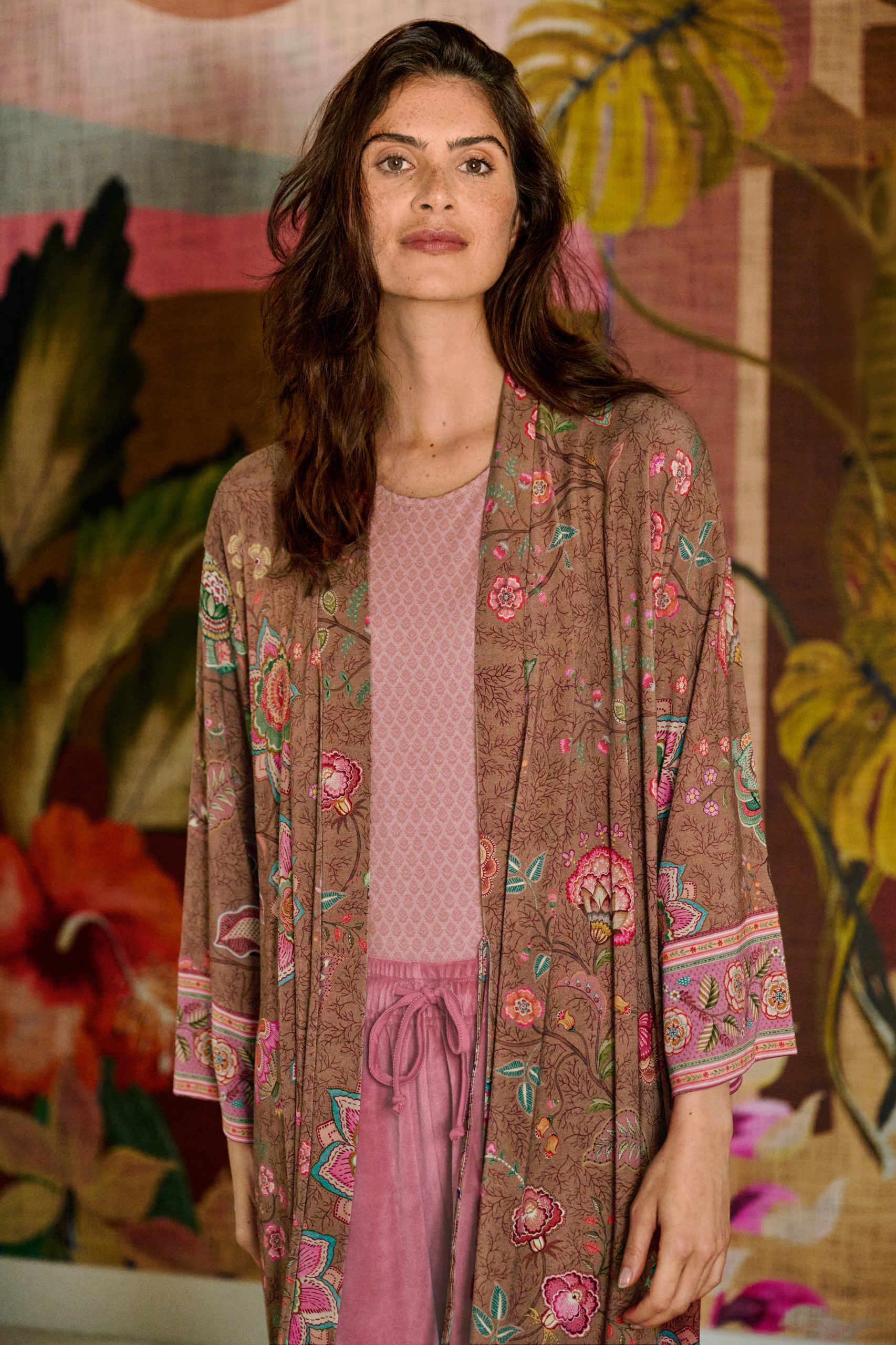 Naomi Kimono Mumbai Morning Brown – Bild 2