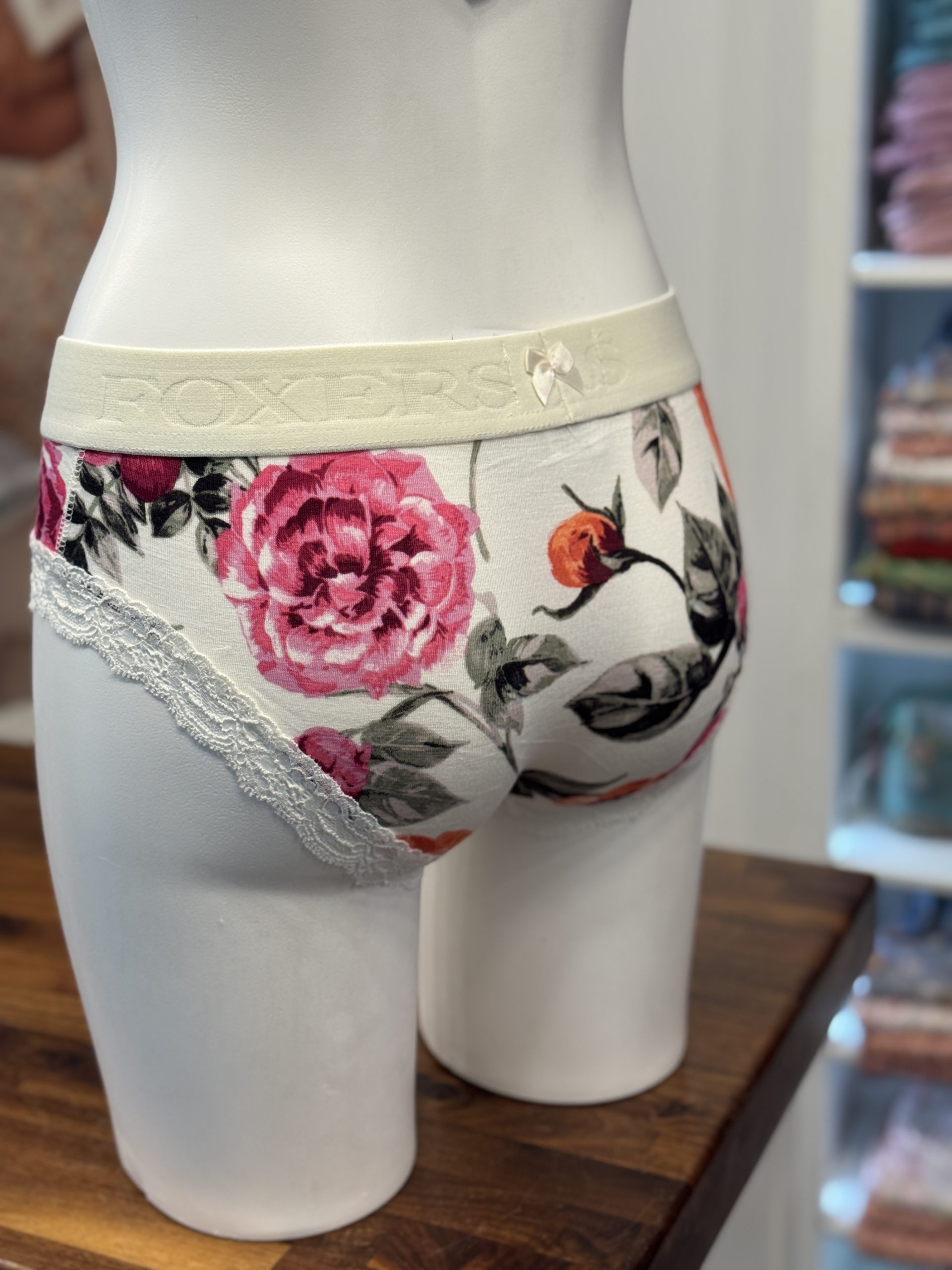 Ivory Logoband over Pink Blossoms